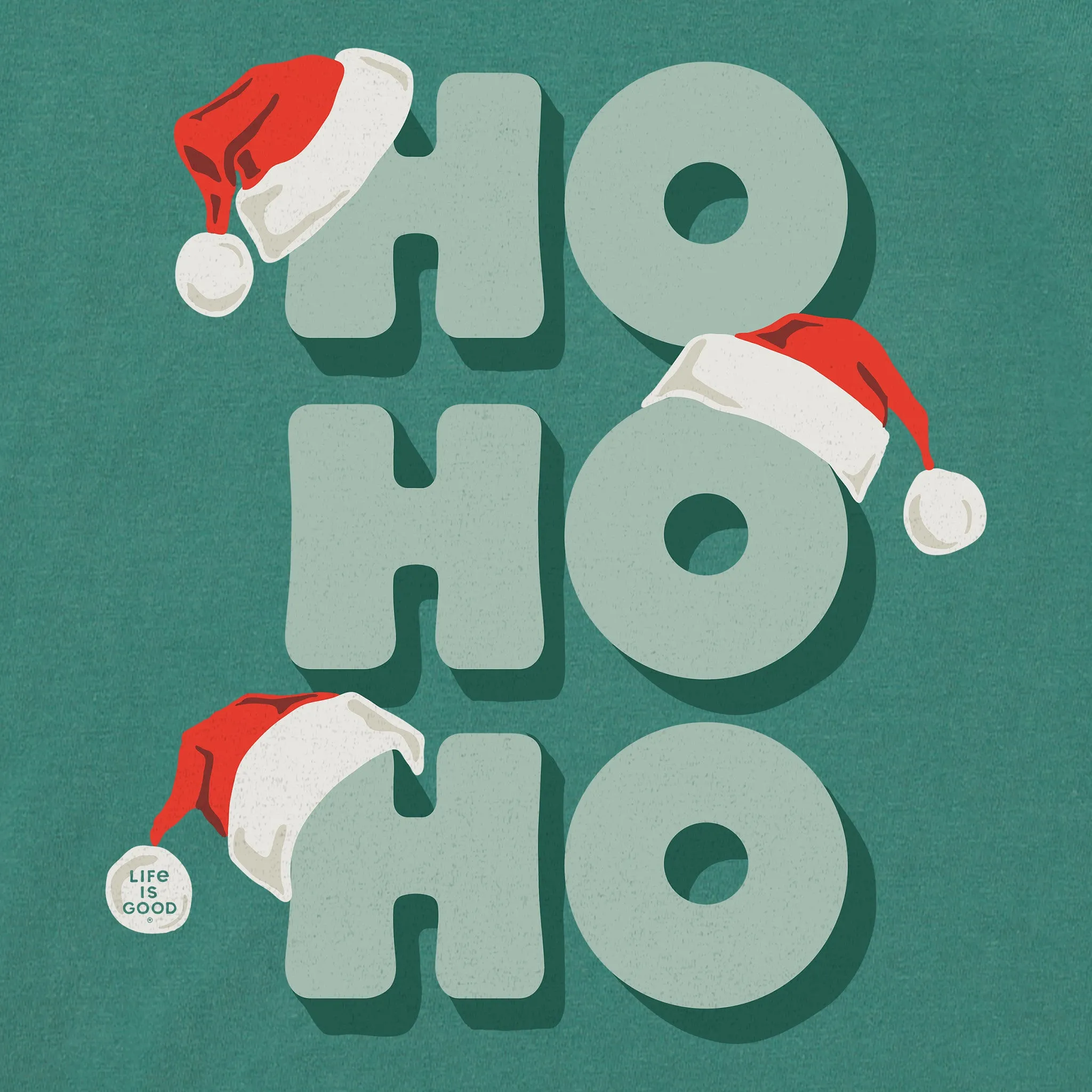 Men's Ho Ho Ho Stack Long Sleeve Crusher Tee sold by Life is Good product image thumbnail 2