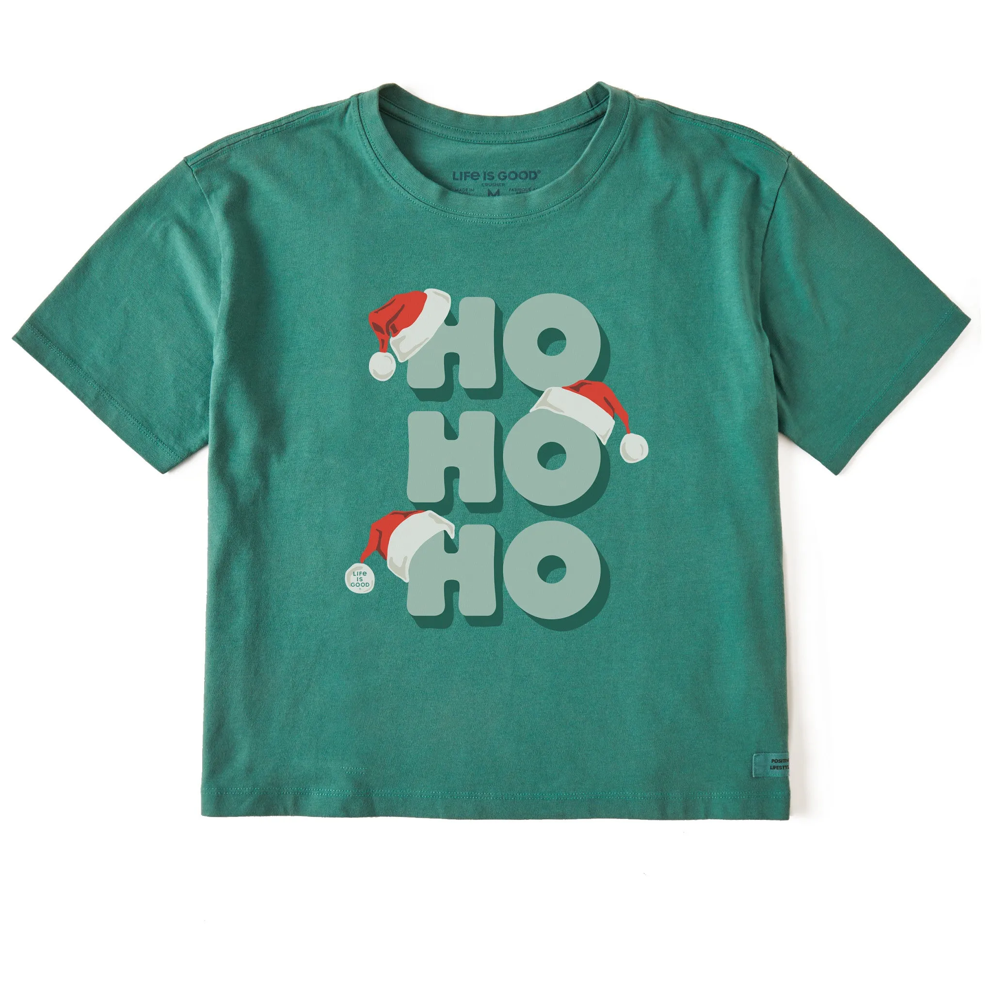 Women's Ho Ho Ho Stack Short Sleeve Crusher Boxy Tee sold by Life is Good