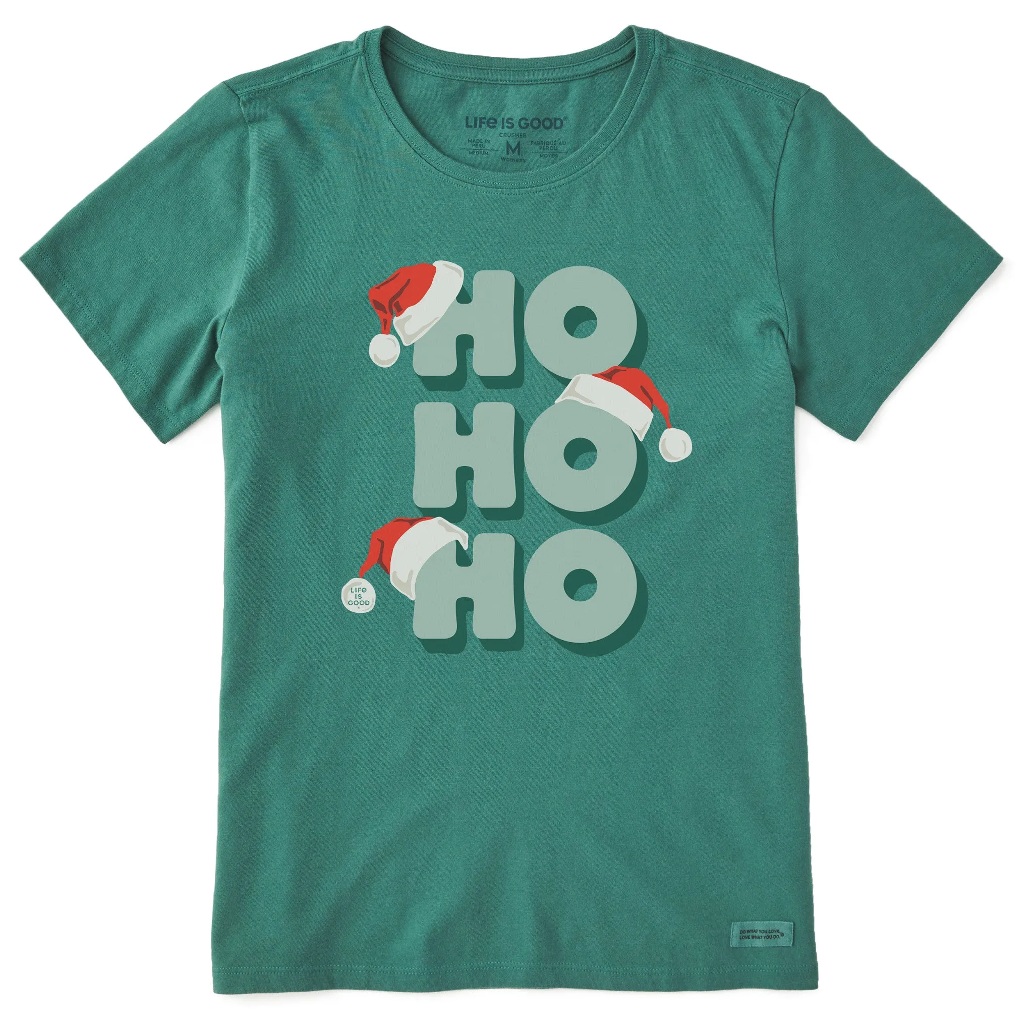 Women's Ho Ho Ho Stack Short Sleeve Crusher Tee sold by Life is Good