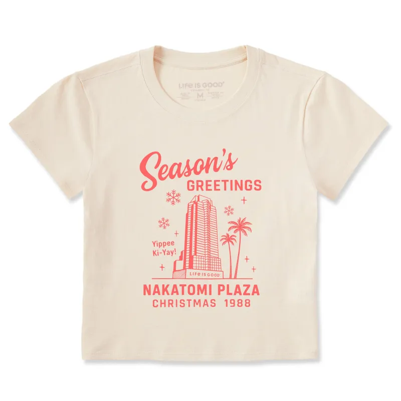 Women's Greetings from Nakatomi Plaza Crusher-LITE Shrunken Tee sold by Life is Good
