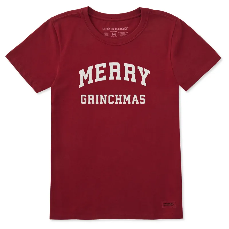 Women's Merry Grinchmas Arch Short Sleeve Crusher Tee sold by Life is Good