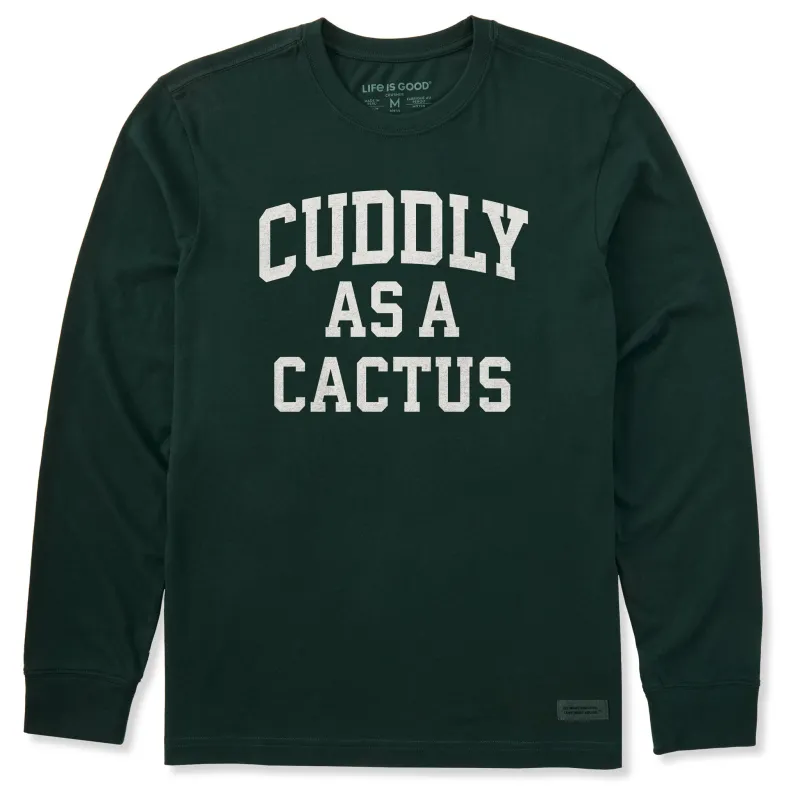 Men's Cuddly as a Cactus Arch Long Sleeve Crusher Tee sold by Life is Good
