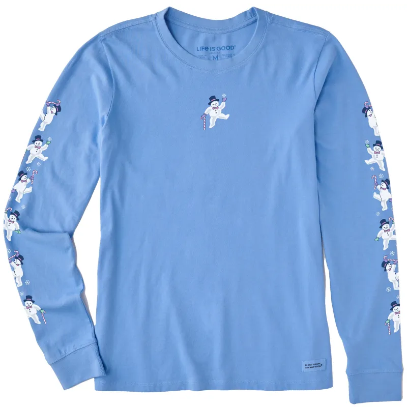 Women's Dancing Snowmen Long Sleeve Crusher Tee sold by Life is Good