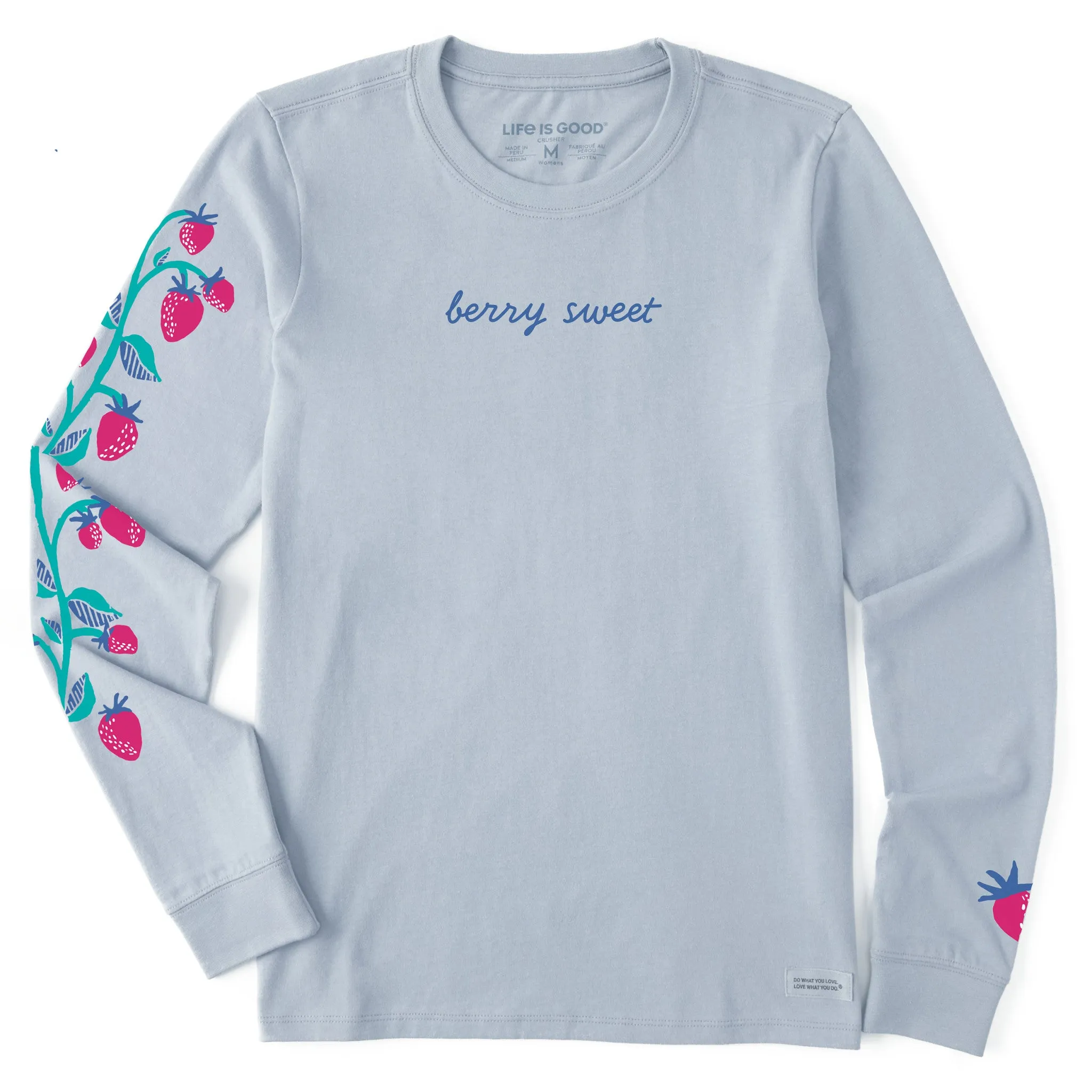 Women's Sweet Strawberries Long Sleeve Crusher Tee sold by Life is Good