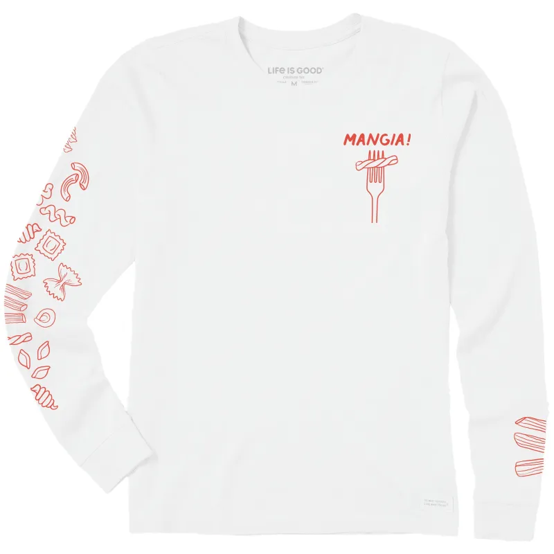 Women's Mangia! Long Sleeve Crusher Tee sold by Life is Good