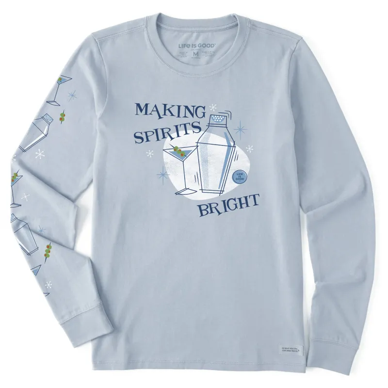 Women's Making Spirits Bright Martini Long Sleeve Crusher Tee made by Life is Good