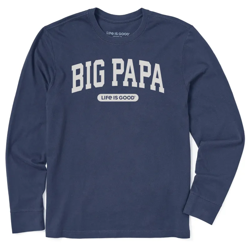 Men's Big Papa Arch Long Sleeve Crusher Tee sold by Life is Good