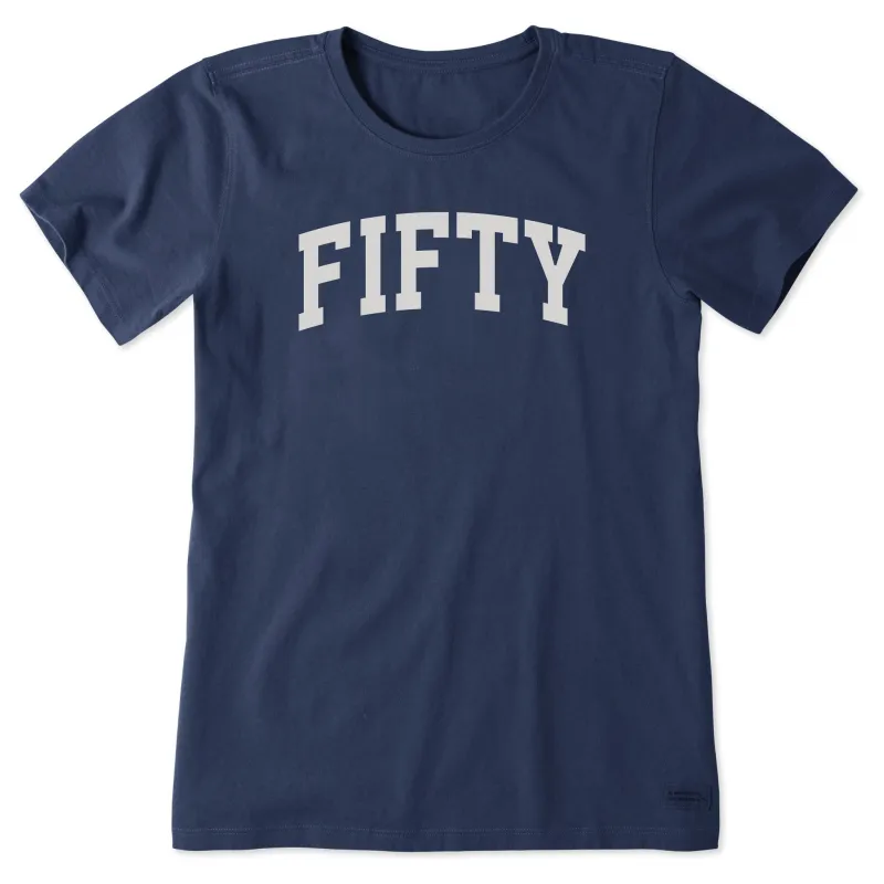 Women's Fifty Arch Short Sleeve Crusher Tee sold by Life is Good
