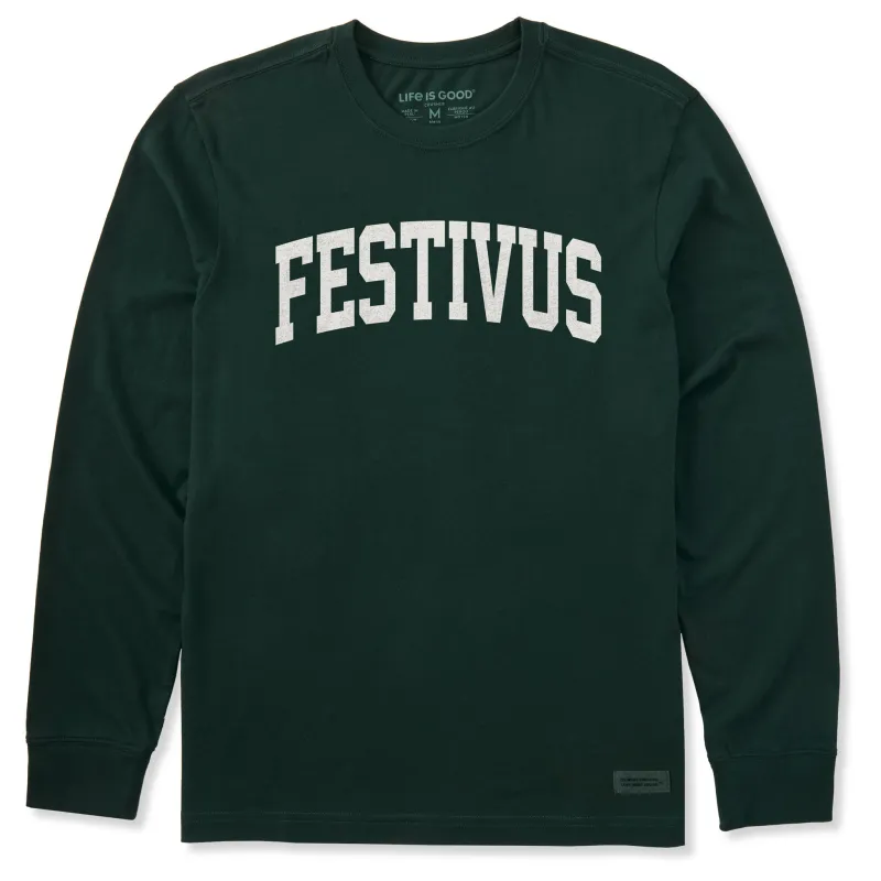 Men's Festivus Arch Long Sleeve Crusher Tee sold by Life is Good