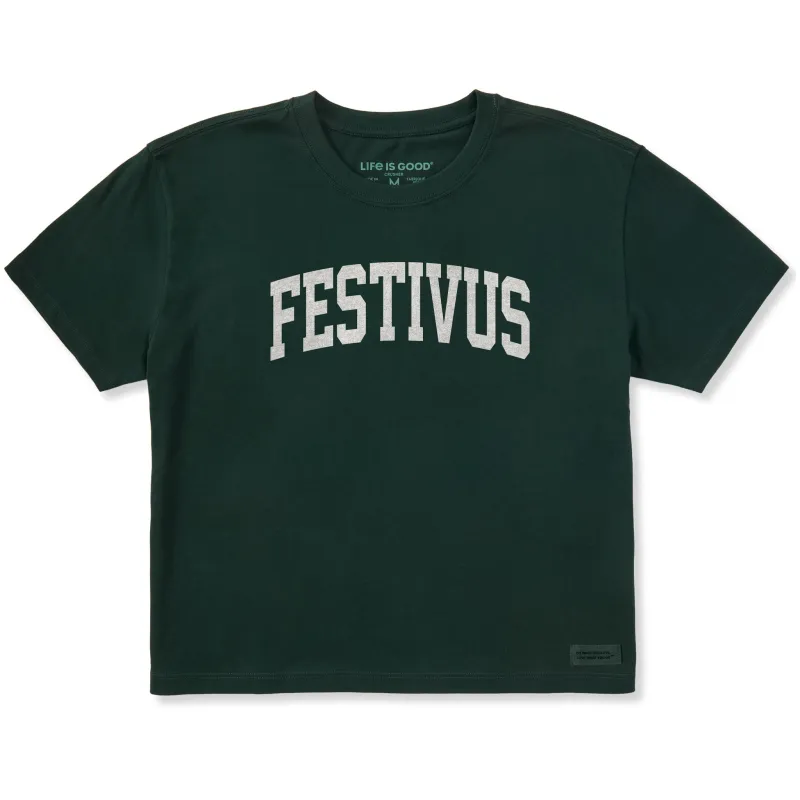 Women's Festivus Arch Short Sleeve Crusher Boxy Tee sold by Life is Good