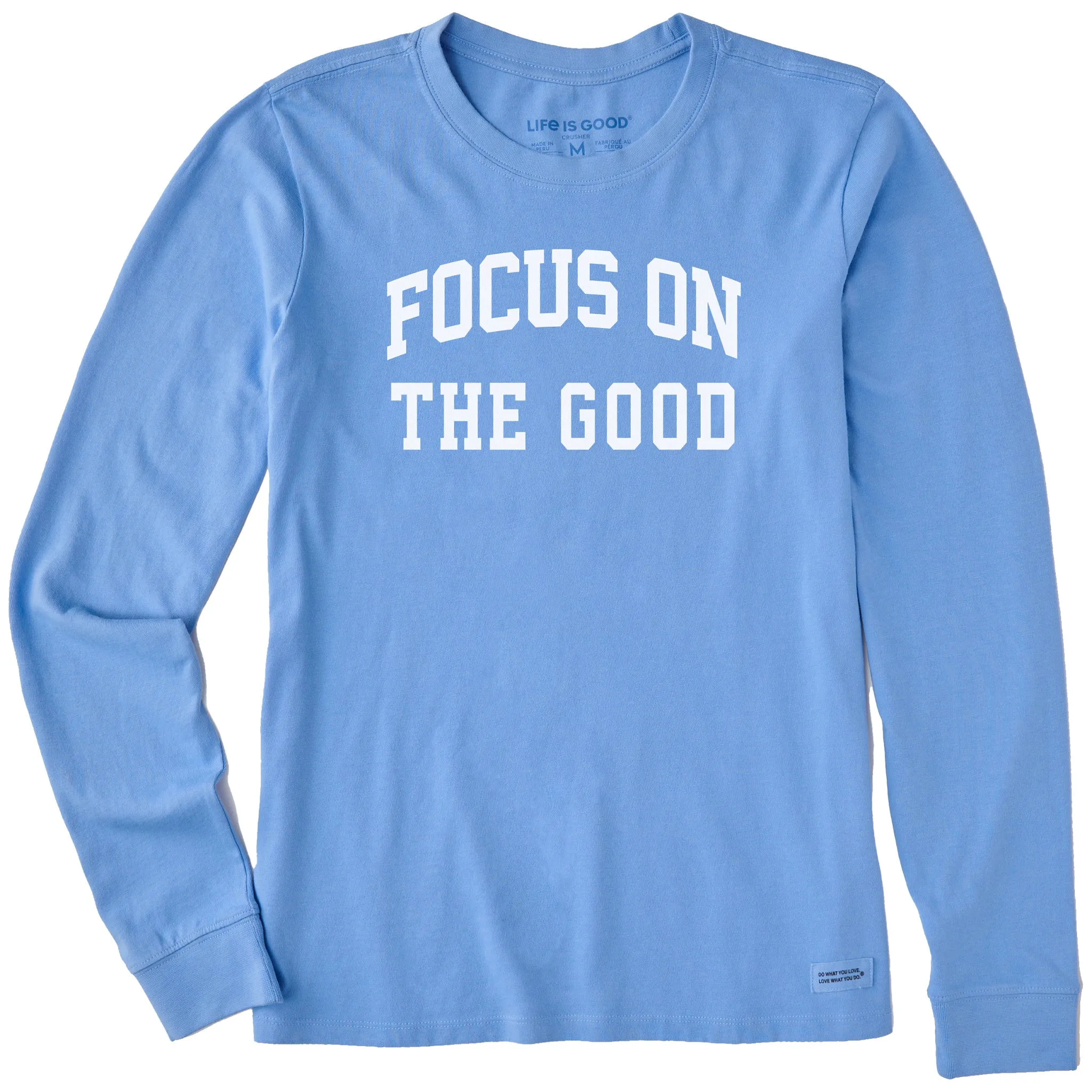 Women's Focus on the Good Arch Long Sleeve Crusher Tee sold by Life is Good