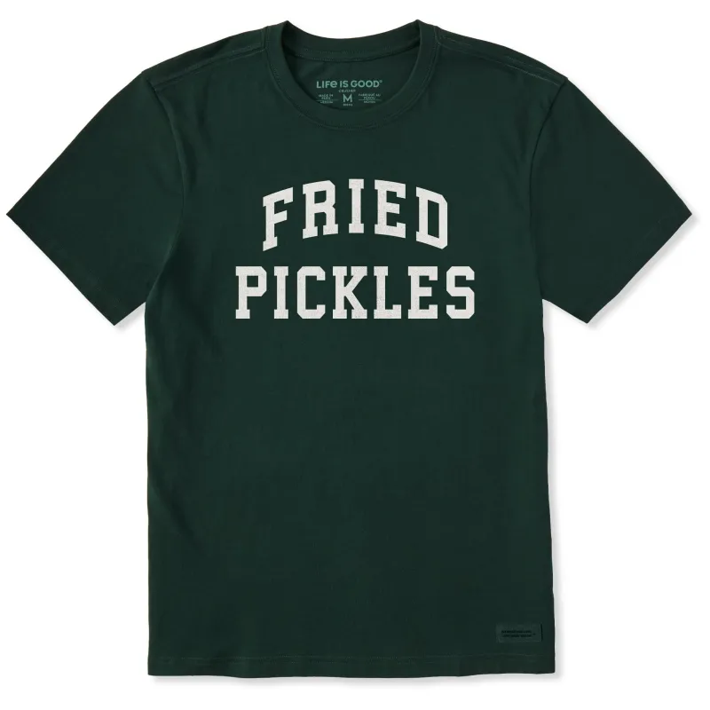 Men's Fried Pickles Arch Short Sleeve Crusher Tee sold by Life is Good
