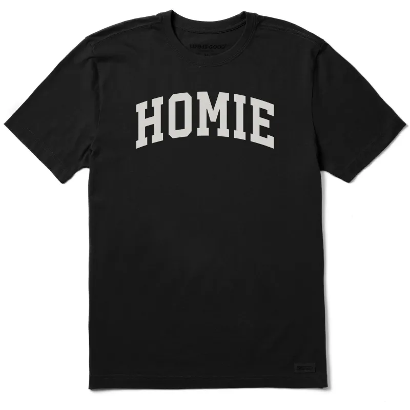 Men's Homie Arch Short Sleeve Crusher Tee sold by Life is Good