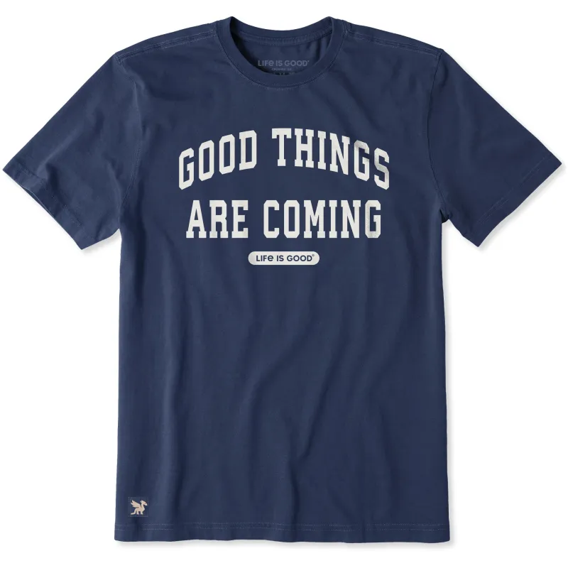 Men's Good Things are Coming Arch Short Sleeve Crusher Tee sold by Life is Good