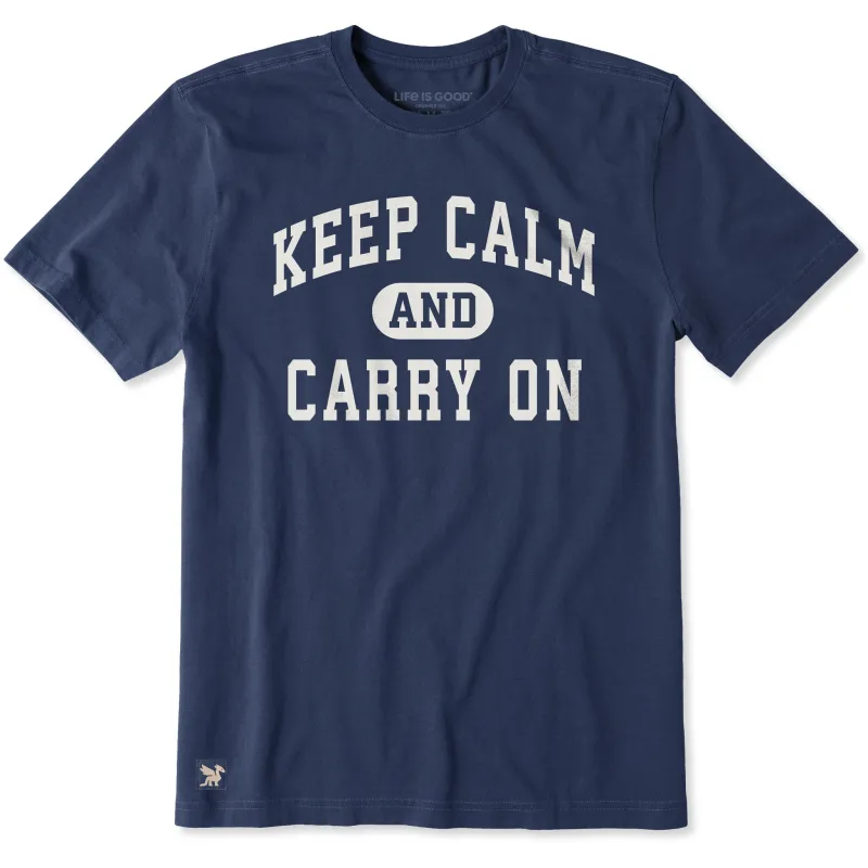 Men's Keep Calm Arch Short Sleeve Crusher Tee sold by Life is Good