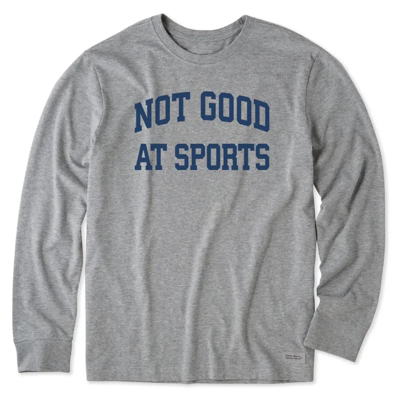 Men's Not Good at Sports Arch Long Sleeve Crusher Tee sold by Life is Good