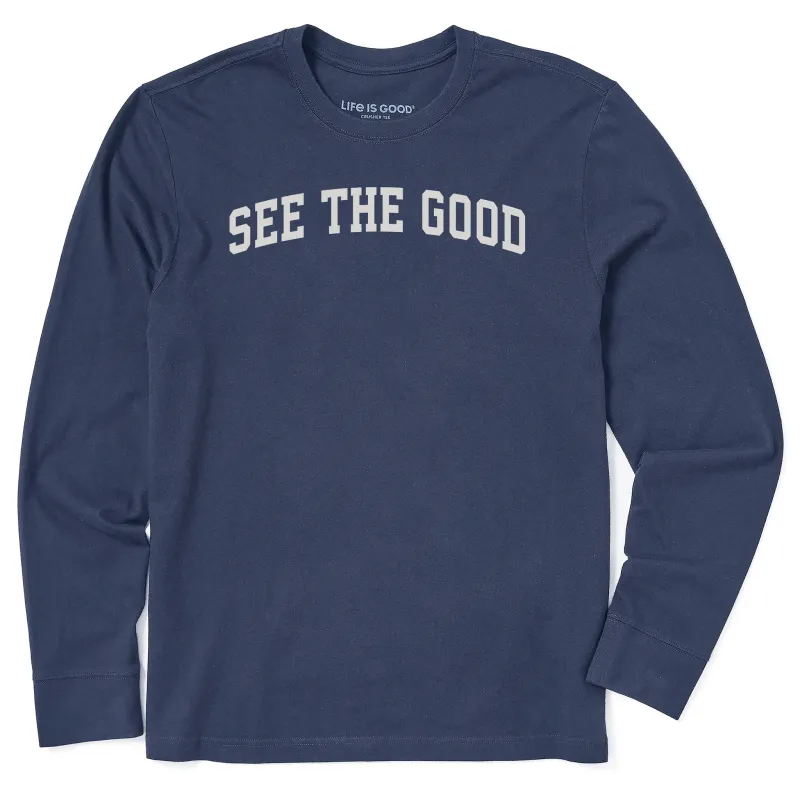 Men's See the Good Arch Long Sleeve Crusher Tee sold by Life is Good
