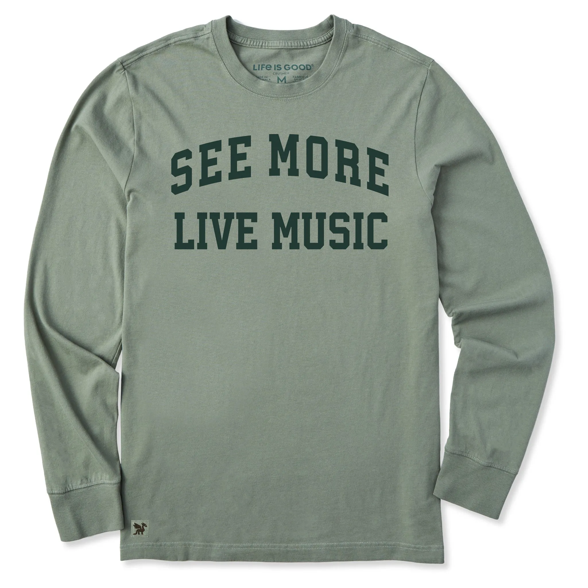 Men's See More Live Music Arch Long Sleeve Crusher Tee sold by Life is Good