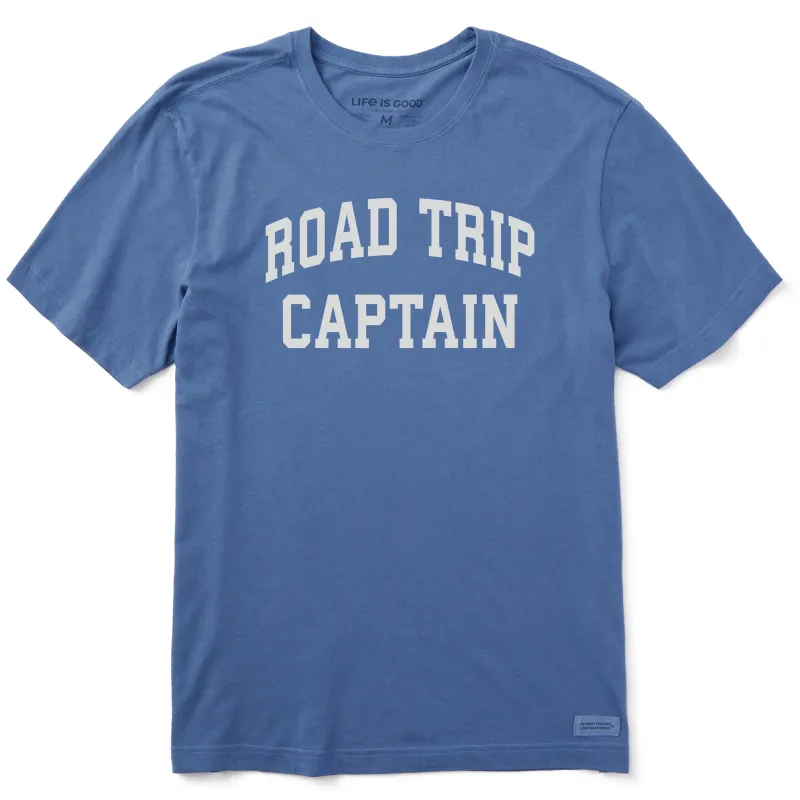 Men's Road Trip Captain Arch Short Sleeve Crusher Tee sold by Life is Good