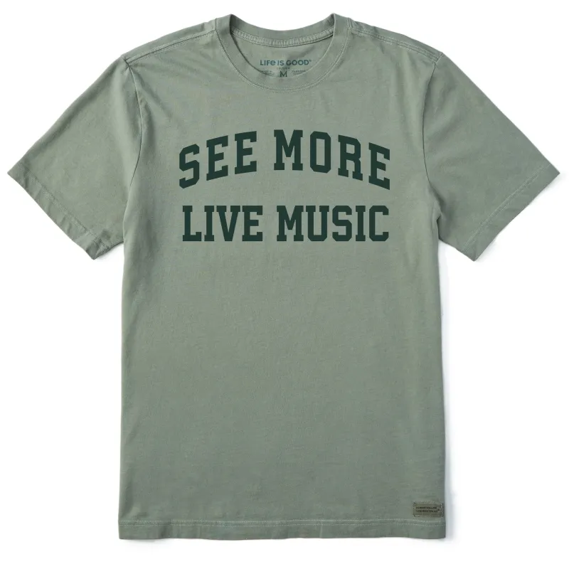 Men's See More Live Music Arch Short Sleeve Crusher Tee sold by Life is Good