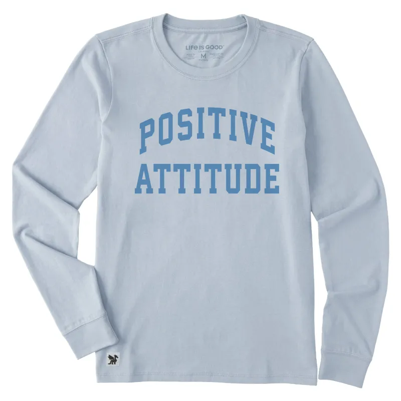 Women's Positive Attitude Arch Long Sleeve Crusher Tee sold by Life is Good