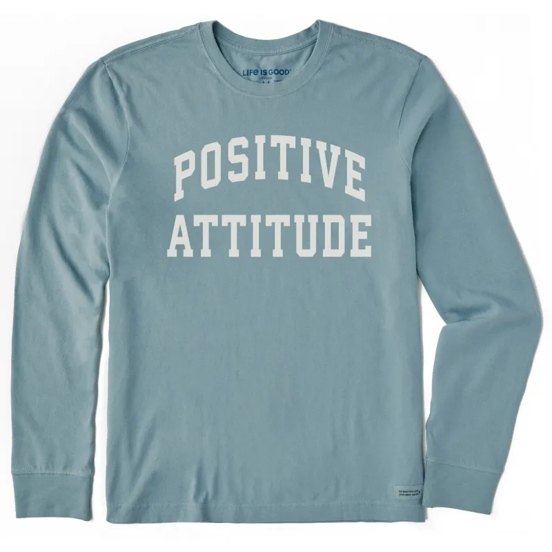 Men's Positive Attitude Arch Long Sleeve Crusher Tee sold by Life is Good