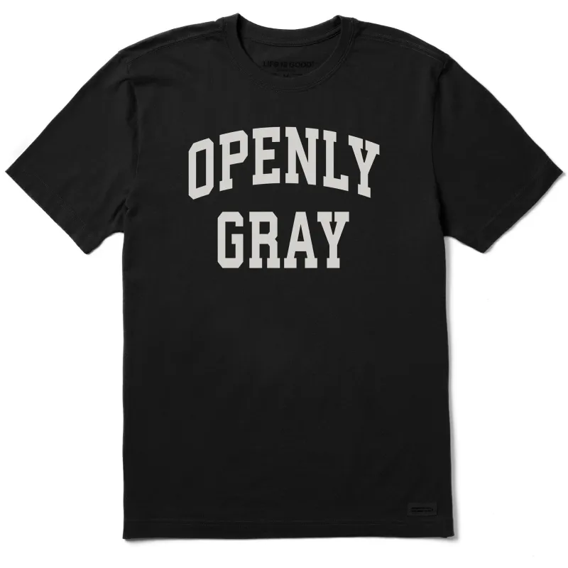 Men's Openly Gray Arch Short Sleeve Crusher Tee sold by Life is Good