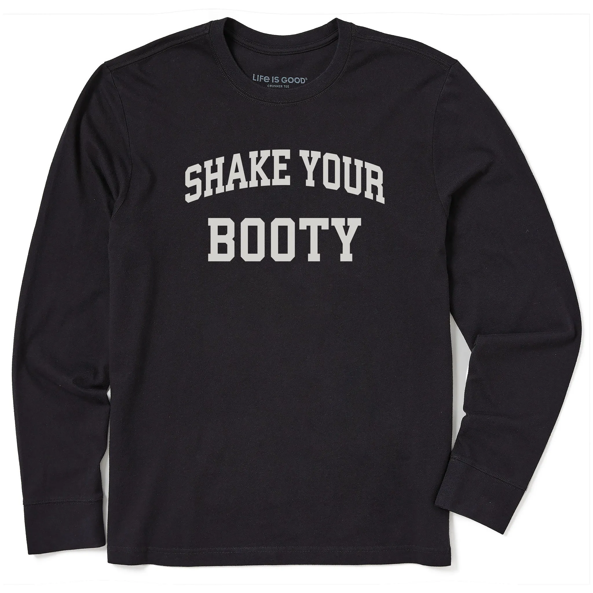 Men's Shake Your Booty Arch Long Sleeve Crusher Tee sold by Life is Good