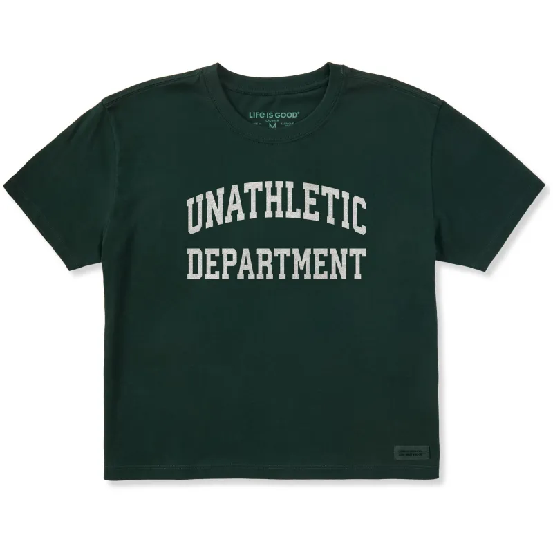 Women's Unathletic Department Arch Short Sleeve Crusher Boxy Tee sold by Life is Good