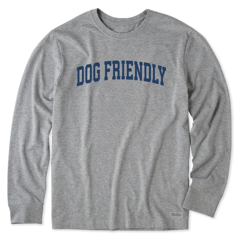 Men's Dog Friendly Arch Long Sleeve Crusher Tee sold by Life is Good