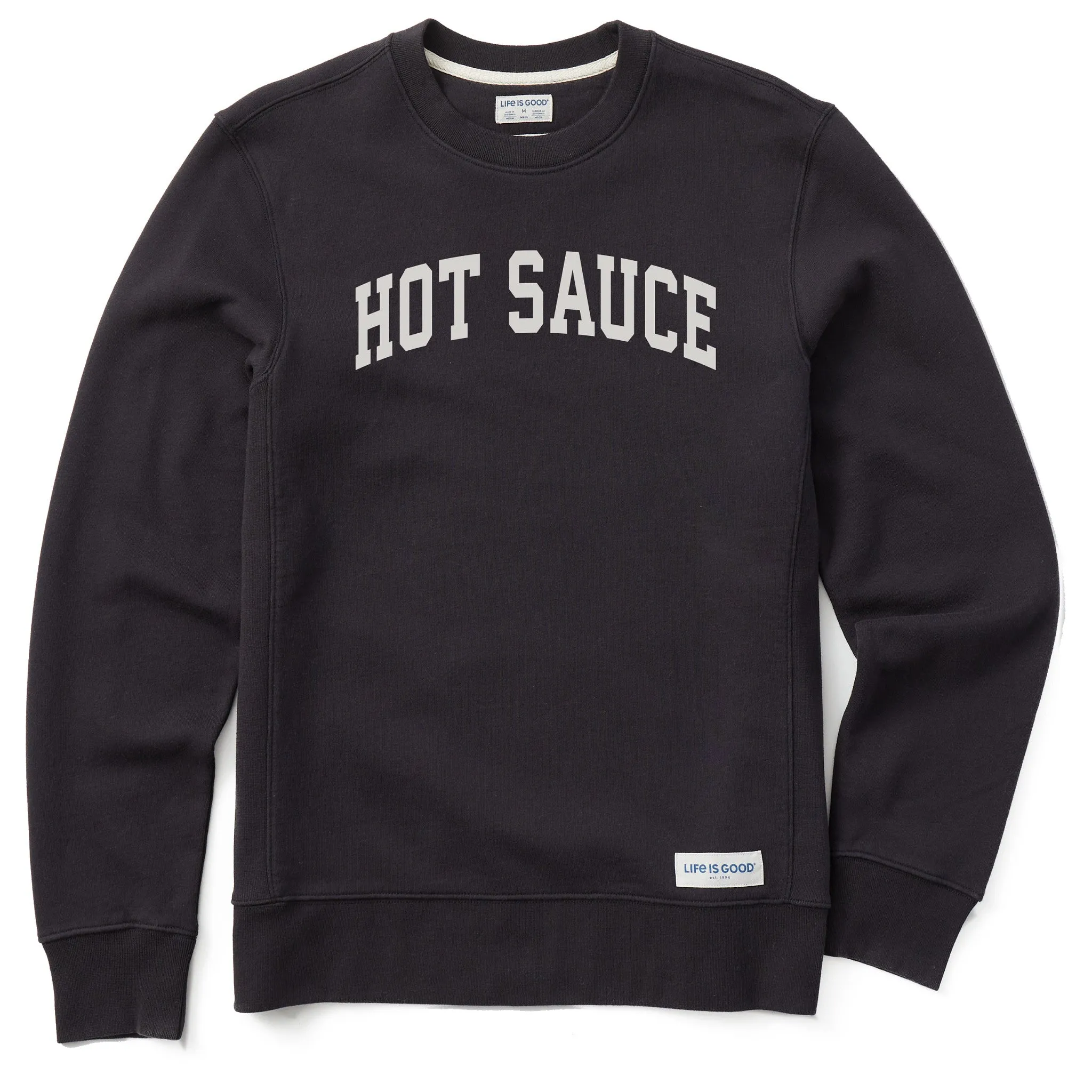 Men's Hot Sauce Arch Simply True Fleece Crew sold by Life is Good