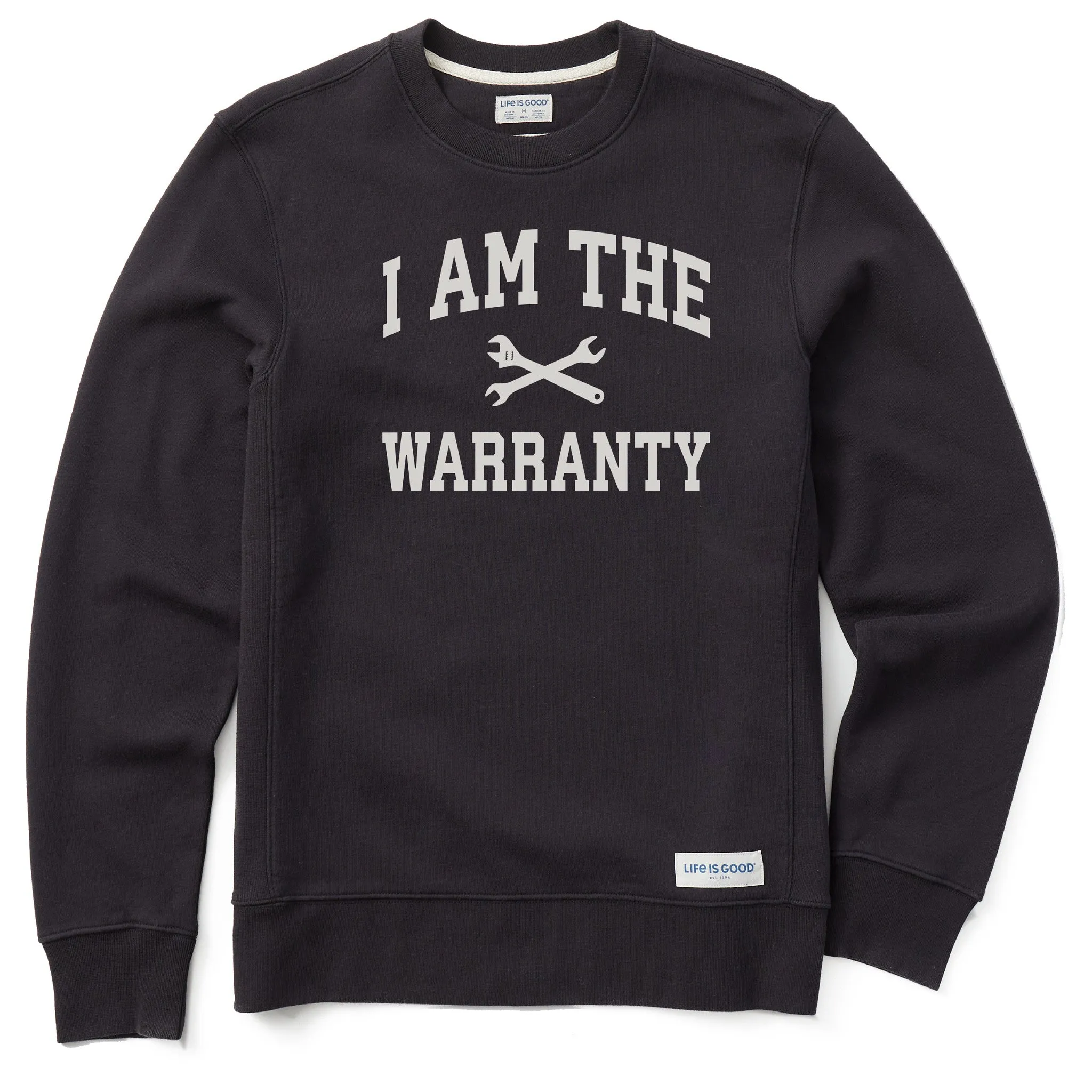 Men's I Am the Warranty Arch Simply True Fleece Crew sold by Life is Good