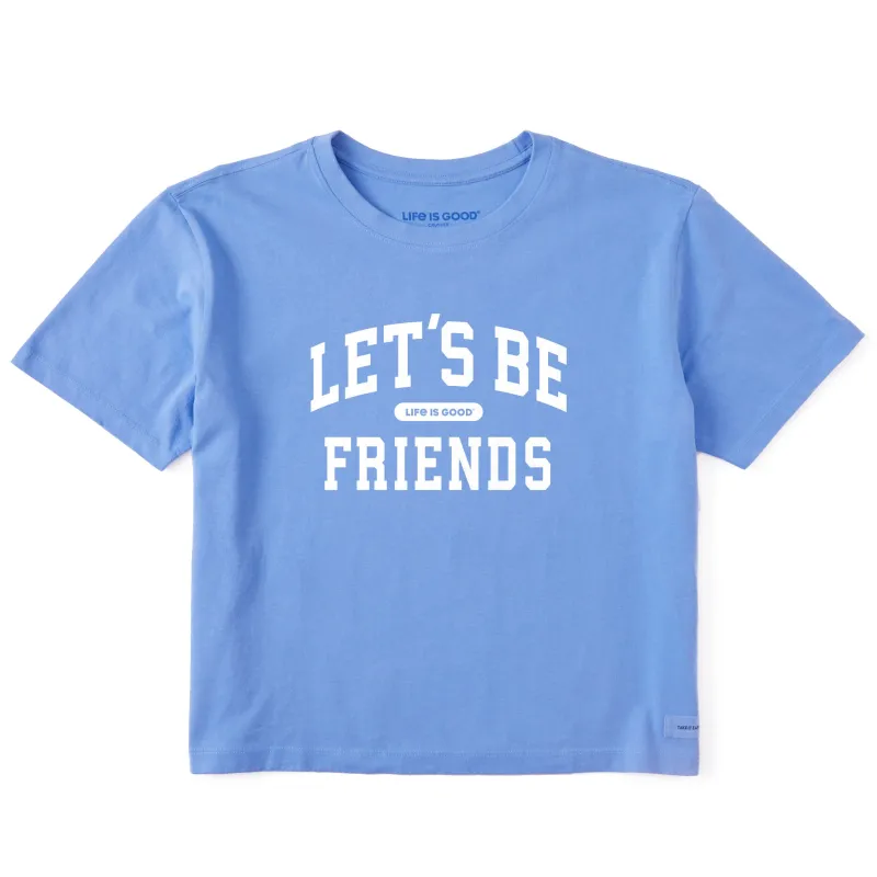 Women's Let's Be Friends Arch Short Sleeve Crusher Boxy Tee sold by Life is Good