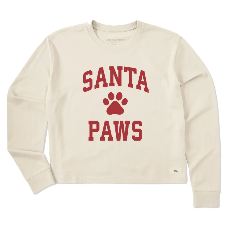 Women's Santa Paws Arch Long Sleeve Crusher Boxy Tee sold by Life is Good