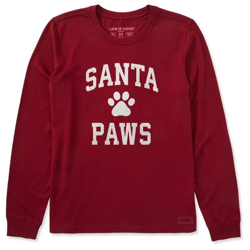 Women's Santa Paws Arch Long Sleeve Crusher Tee sold by Life is Good