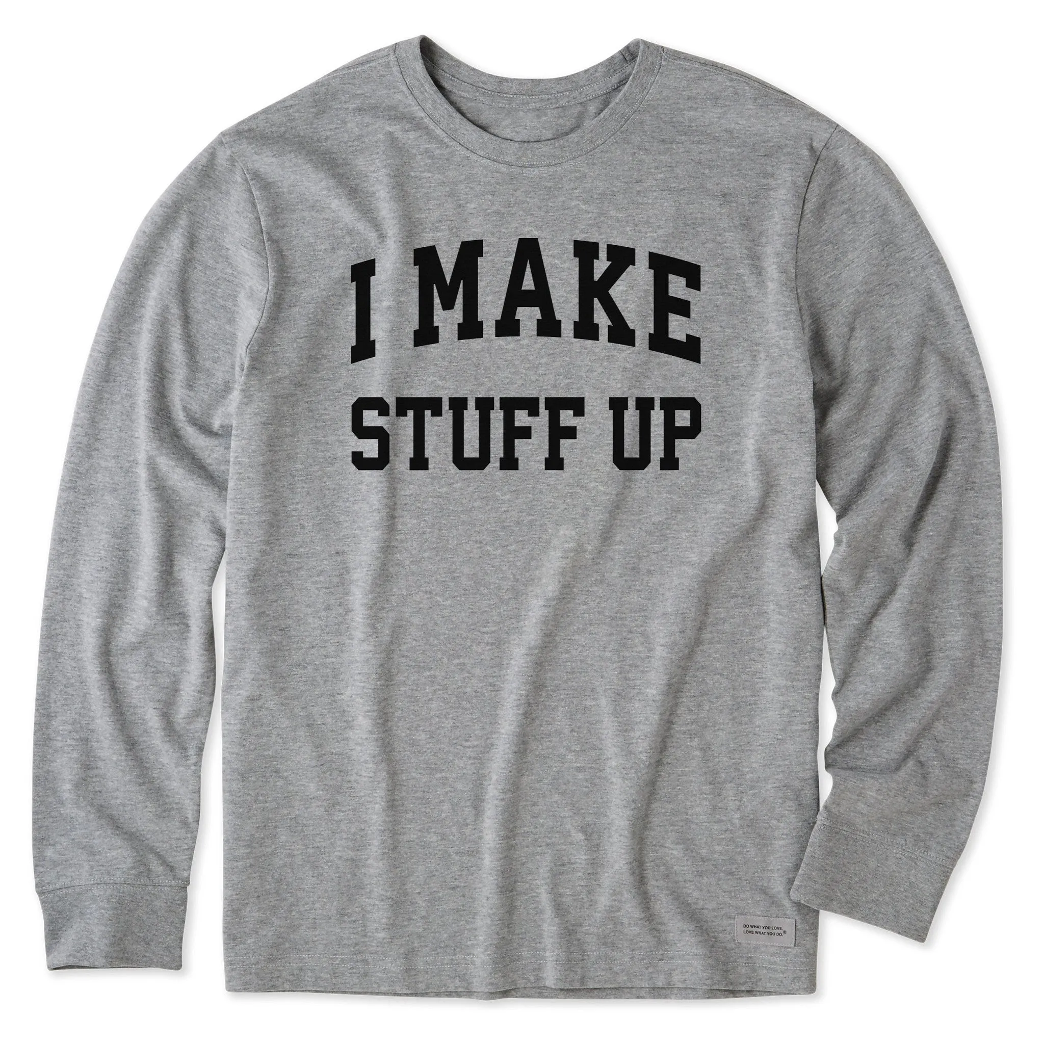 Men's I Make Stuff Up Arch Long Sleeve Crusher Tee sold by Life is Good
