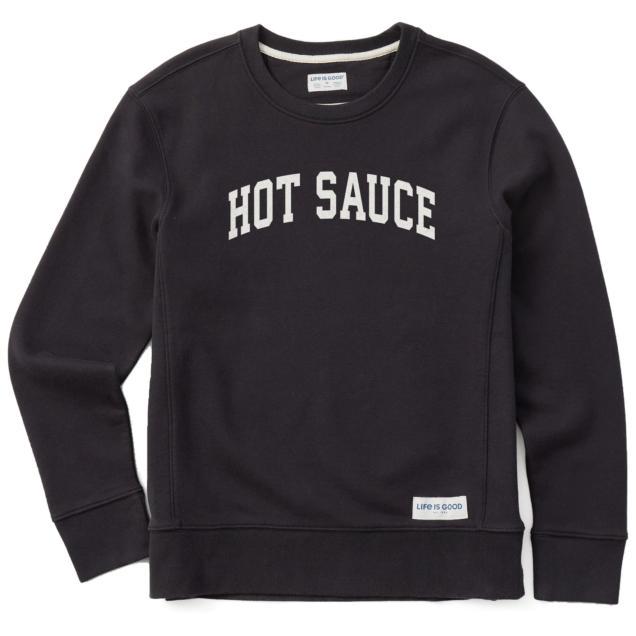 Women's Hot Sauce Arch Simply True Fleece Crew sold by Life is Good
