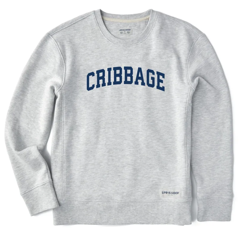Women's Cribbage Arch Simply True Fleece Crew sold by Life is Good