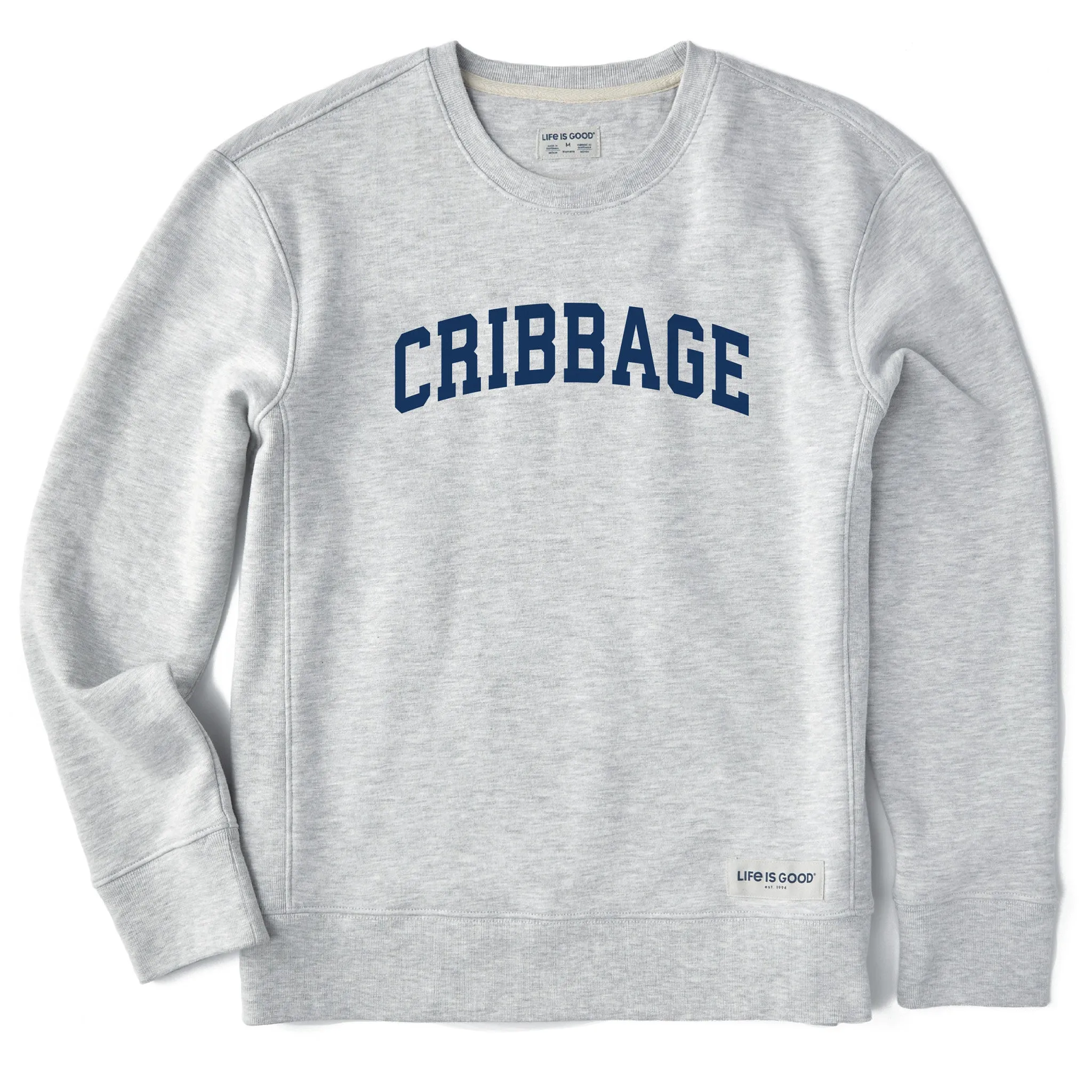 Women's Cribbage Arch Simply True Fleece Crew sold by Life is Good