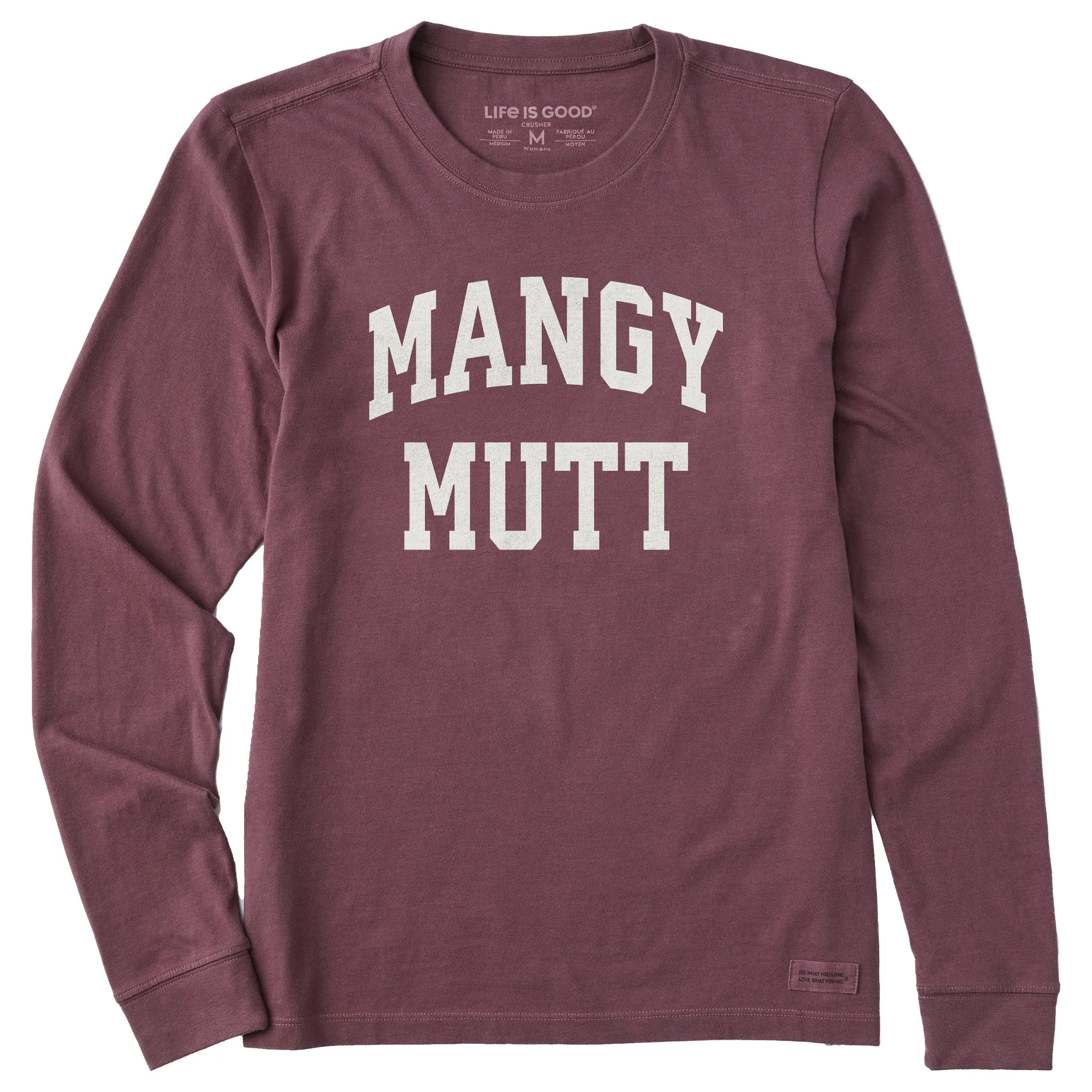 Women's Mangy Mutt Arch Long Sleeve Crusher Tee sold by Life is Good