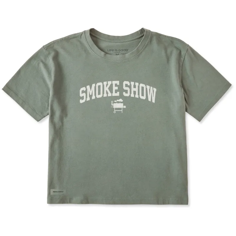 Women's Smoke Show Arch Short Sleeve Crusher Boxy Tee sold by Life is Good