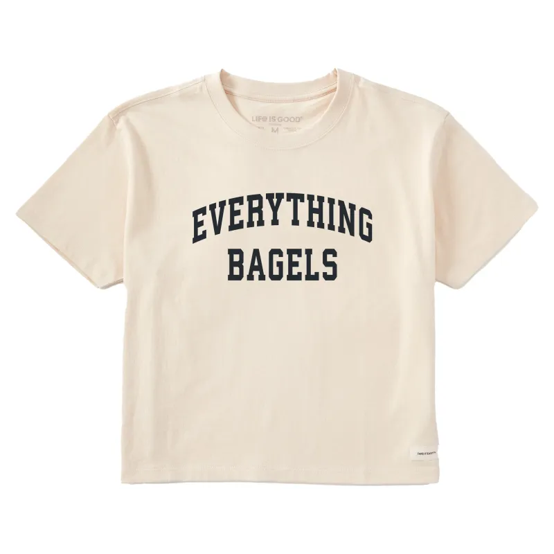 Women's Everything Bagels Arch Short Sleeve Crusher Boxy Tee sold by Life is Good