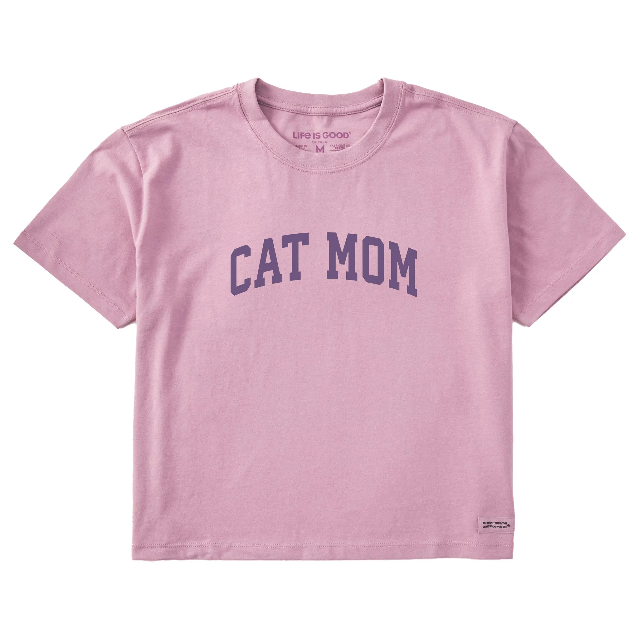 Women's Cat Mom Arch Short Sleeve Crusher Boxy Tee sold by Life is Good