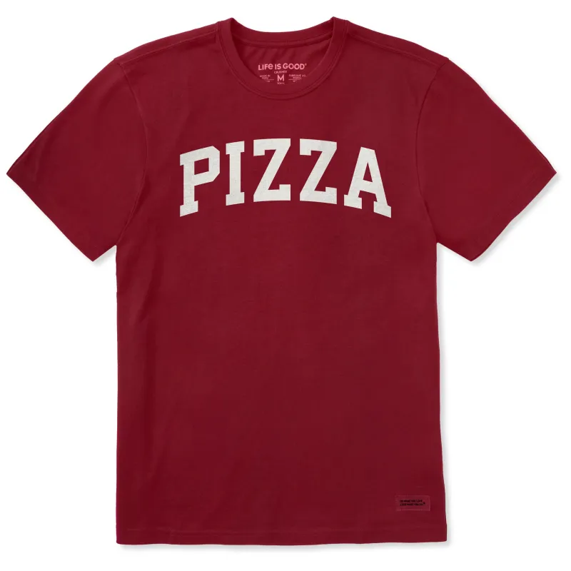 Men's Pizza Arch Short Sleeve Crusher Tee sold by Life is Good