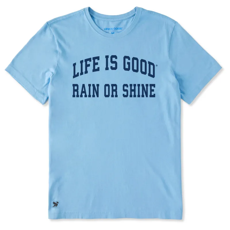 Men's Life is Good Rain or Shine Arch Short Sleeve Crusher Tee sold by Life is Good