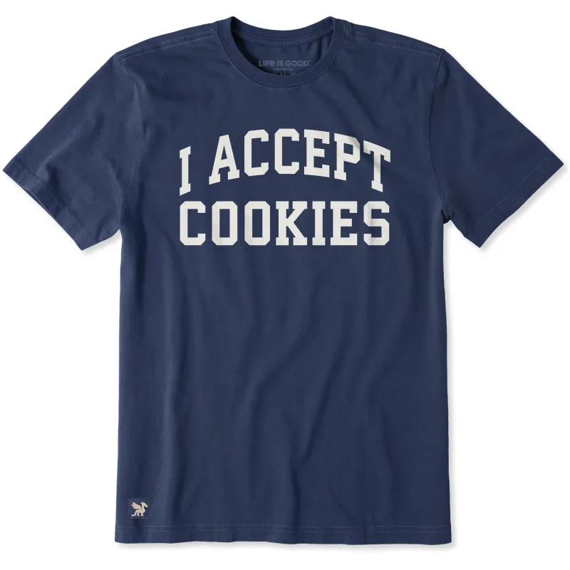 Men's I Accept Cookies Arch Short Sleeve Crusher Tee sold by Life is Good