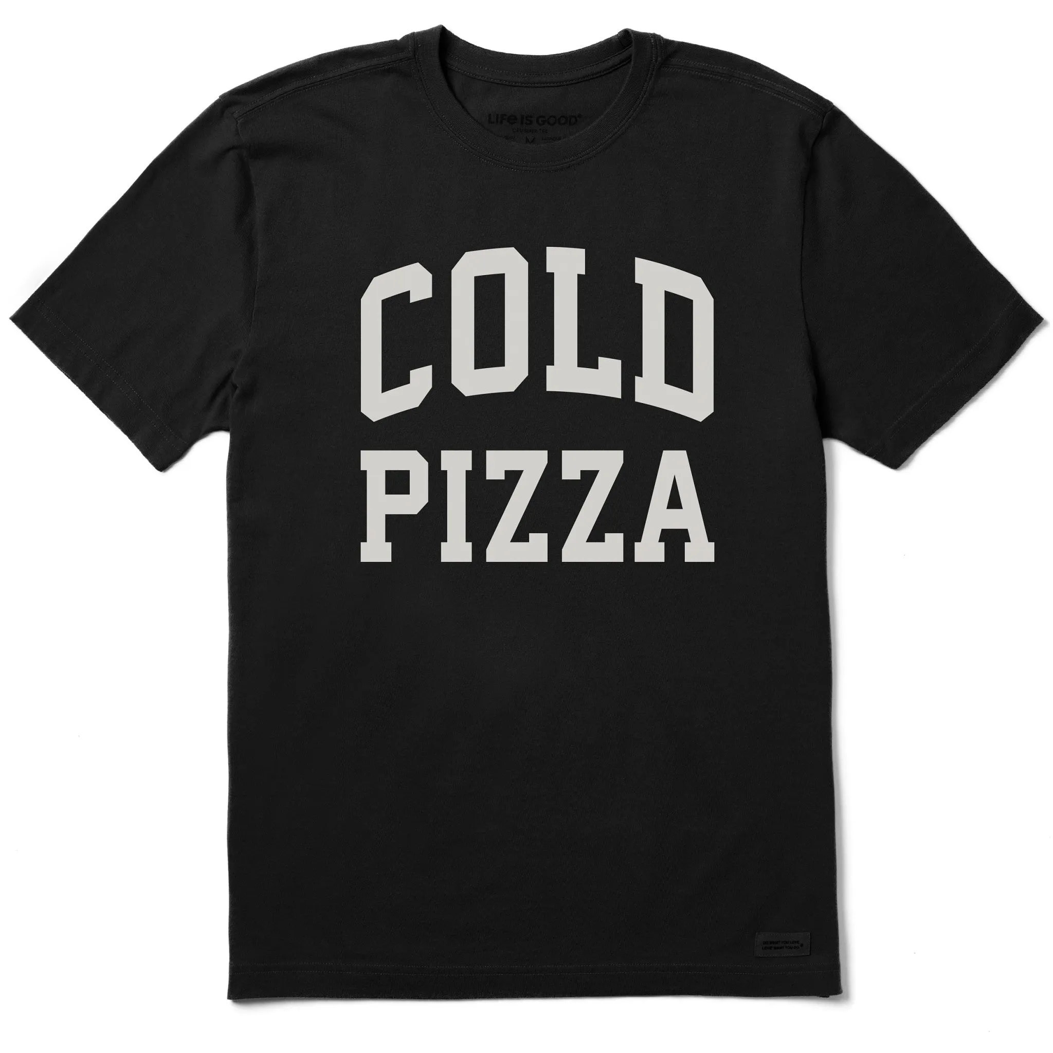 Men's Cold Pizza Arch Short Sleeve Crusher Tee sold by Life is Good
