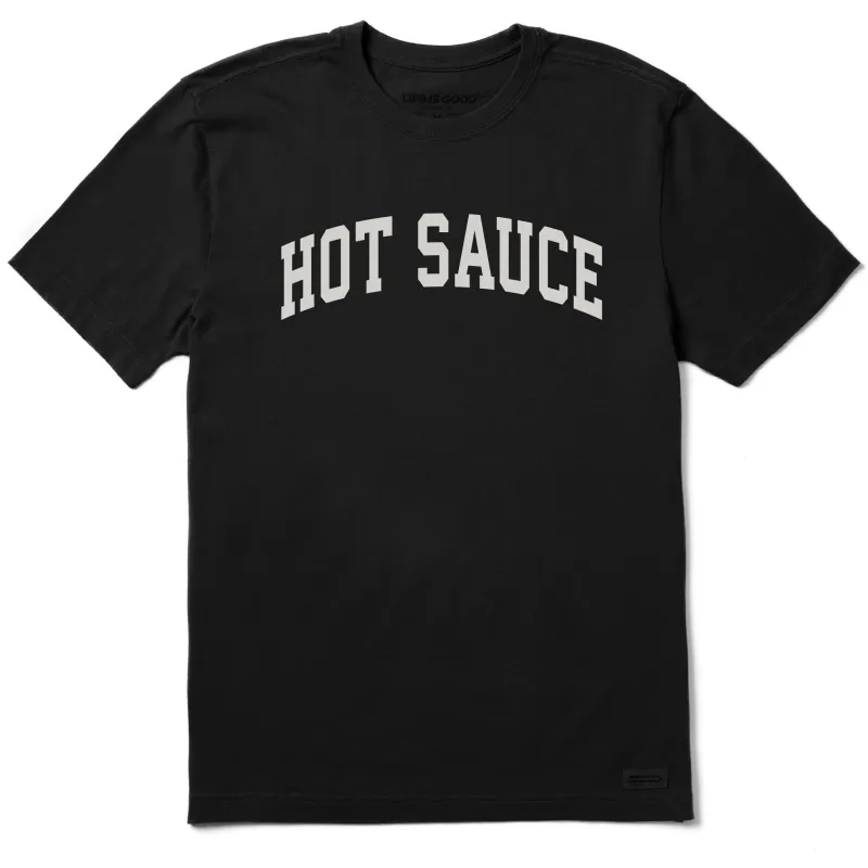 Men's Hot Sauce Arch Short Sleeve Crusher Tee sold by Life is Good