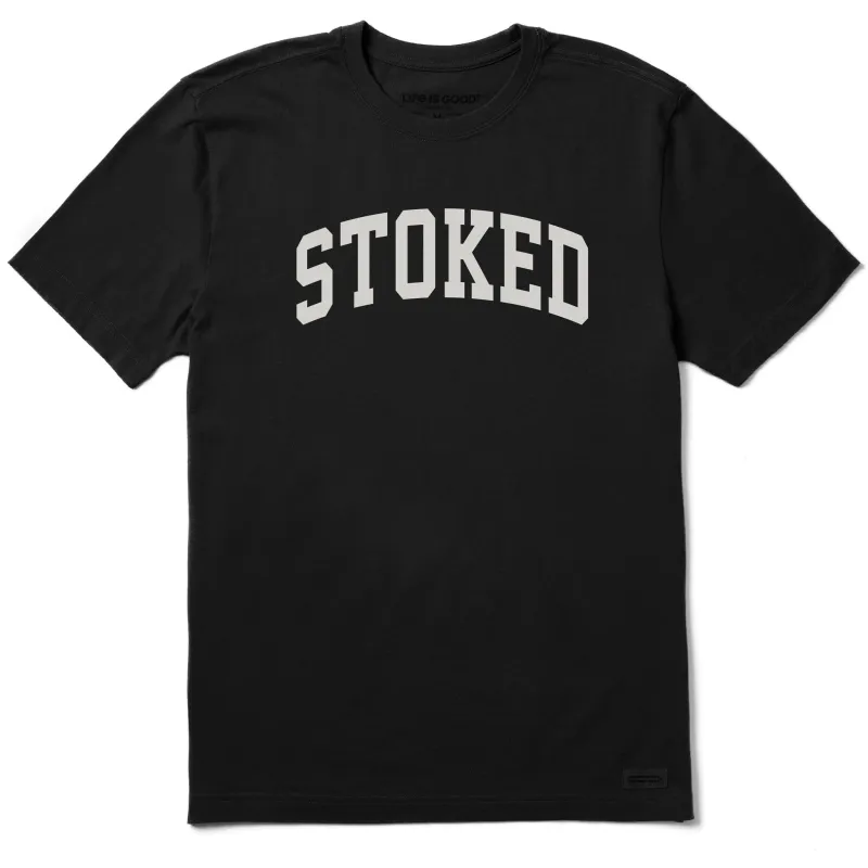 Men's Stoked Arch Short Sleeve Crusher Tee sold by Life is Good