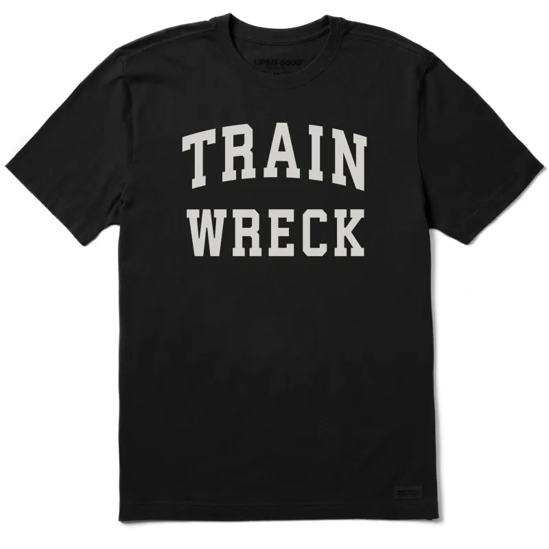 Men's Train Wreck Arch Short Sleeve Crusher Tee sold by Life is Good